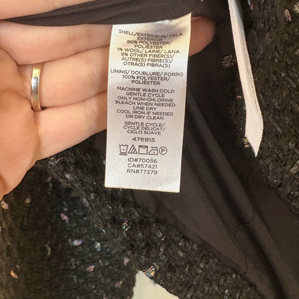 NWOT! Ann Taylor Black & Metallic Tweed Blazer - Picture 8 of 10